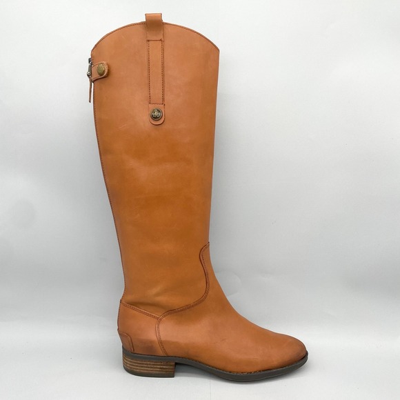 Sam Edelman Penny Boots Womens 8.5M Cognac Leather Tall Riding Equestrian Boho - Picture 1 of 13